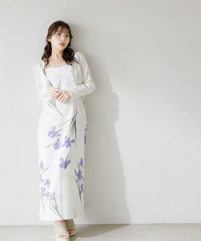 Dita ワンピース浴衣 浮世の古典花菖蒲 ワンピースとしての着用例