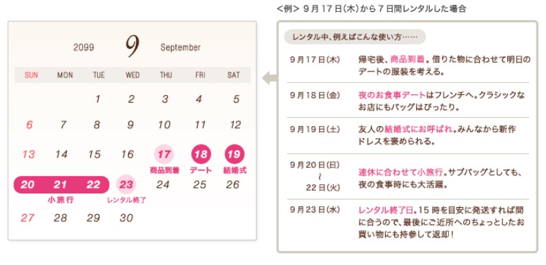 Cariru 7日間レンタルのケース目安