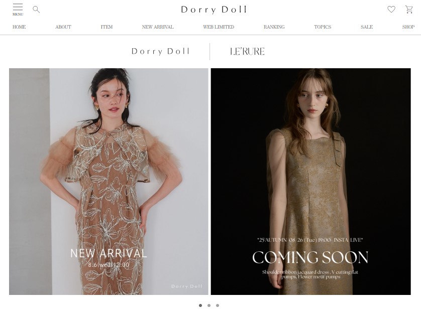 DorryDoll公式通販サイト トップページ