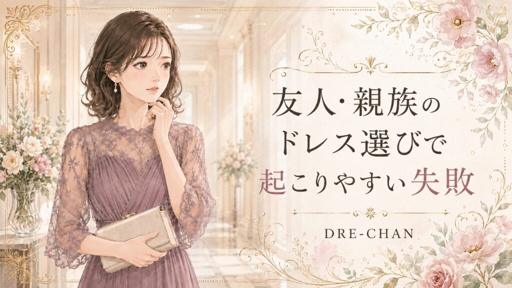 友人・親族の結婚式ドレス選びで起こりやすい失敗について考える女性