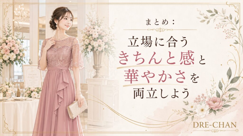 立場に合うきちんと感と華やかさを両立した結婚式ゲストの装い