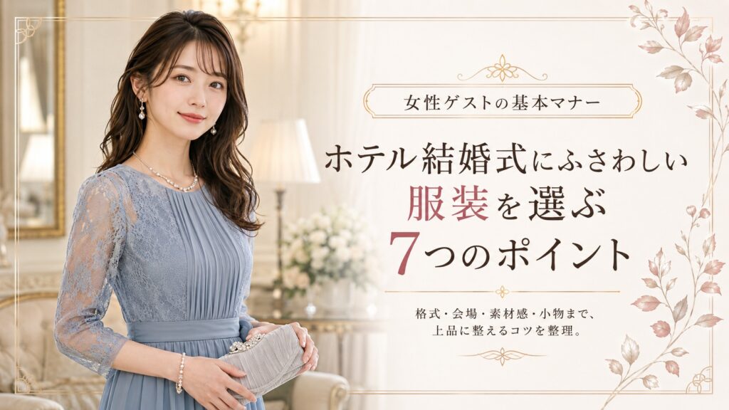 ホテル結婚式にふさわしい女性ゲストの服装を選ぶ7つのポイント